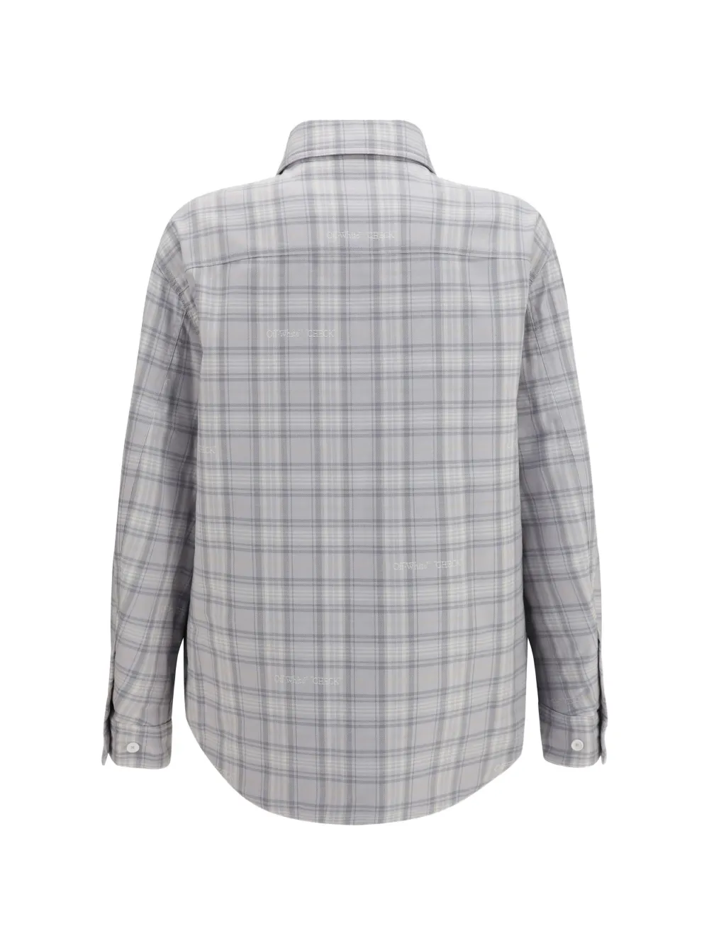 Off-White Geruit flanellen gewatteerd shirtjack Grijs