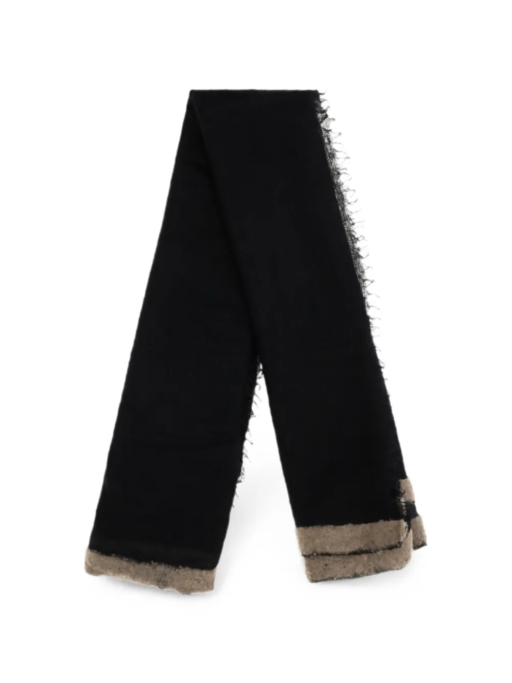 MIRROR IN THE SKY raw-edge scarf - Schwarz