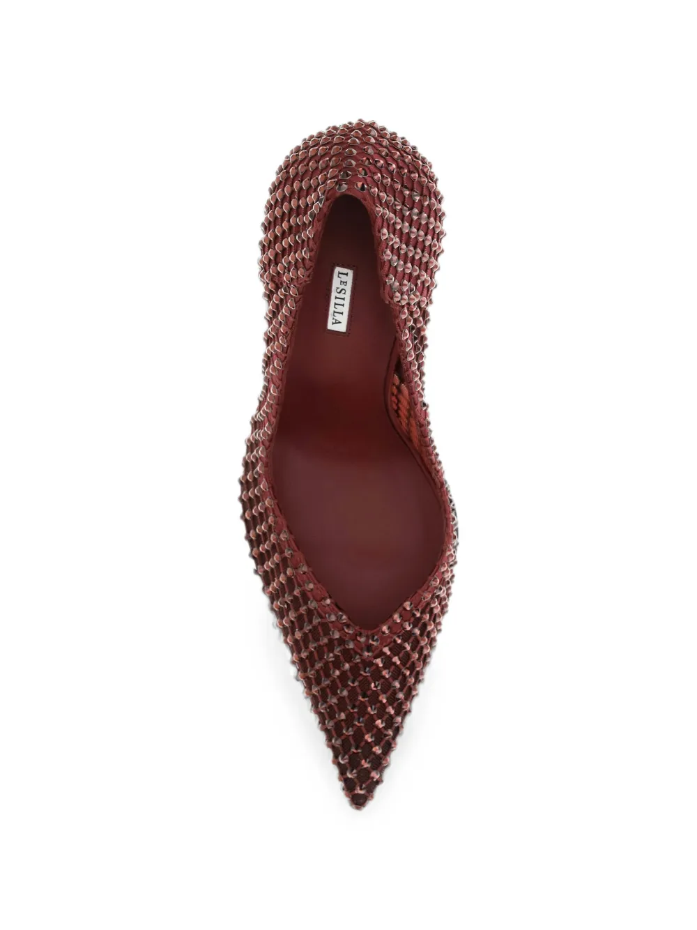 Le Silla Gilda crystal-embellished mesh pumps Rood