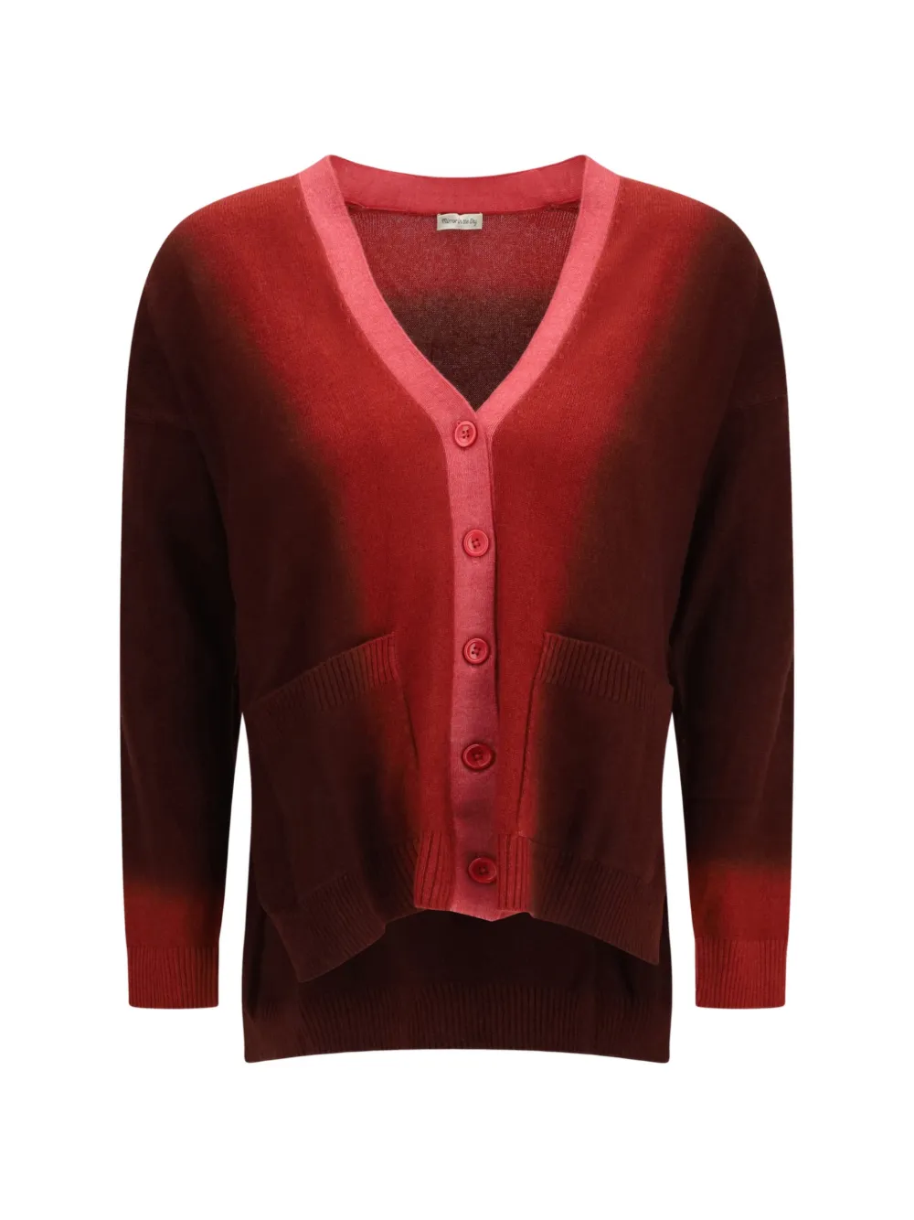 MIRROR IN THE SKY gradient patch-pocket cardigan - Rosso