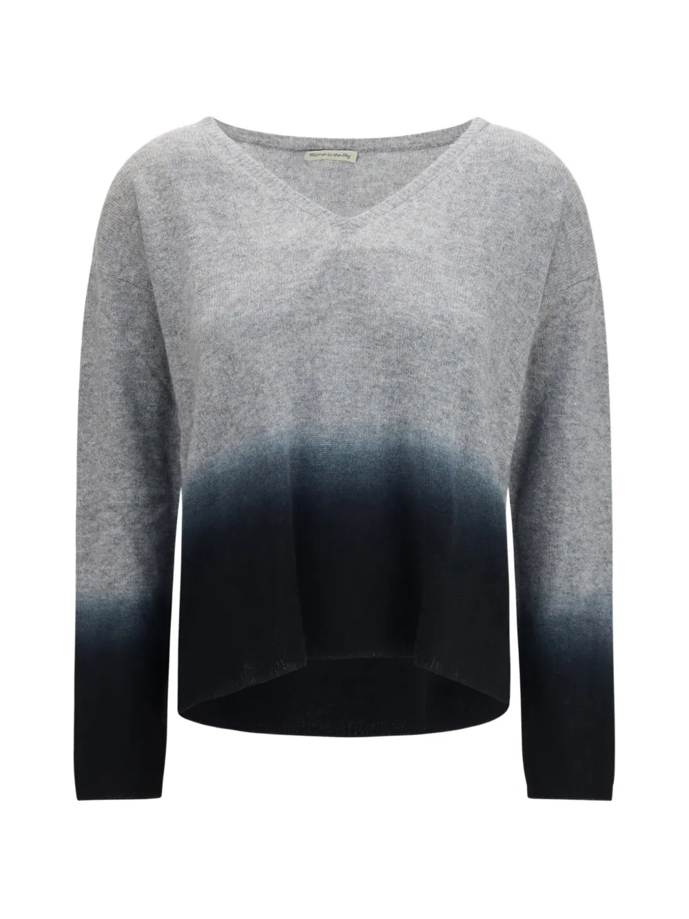 MIRROR IN THE SKY gradient-dyed V-neck sweater - Grigio