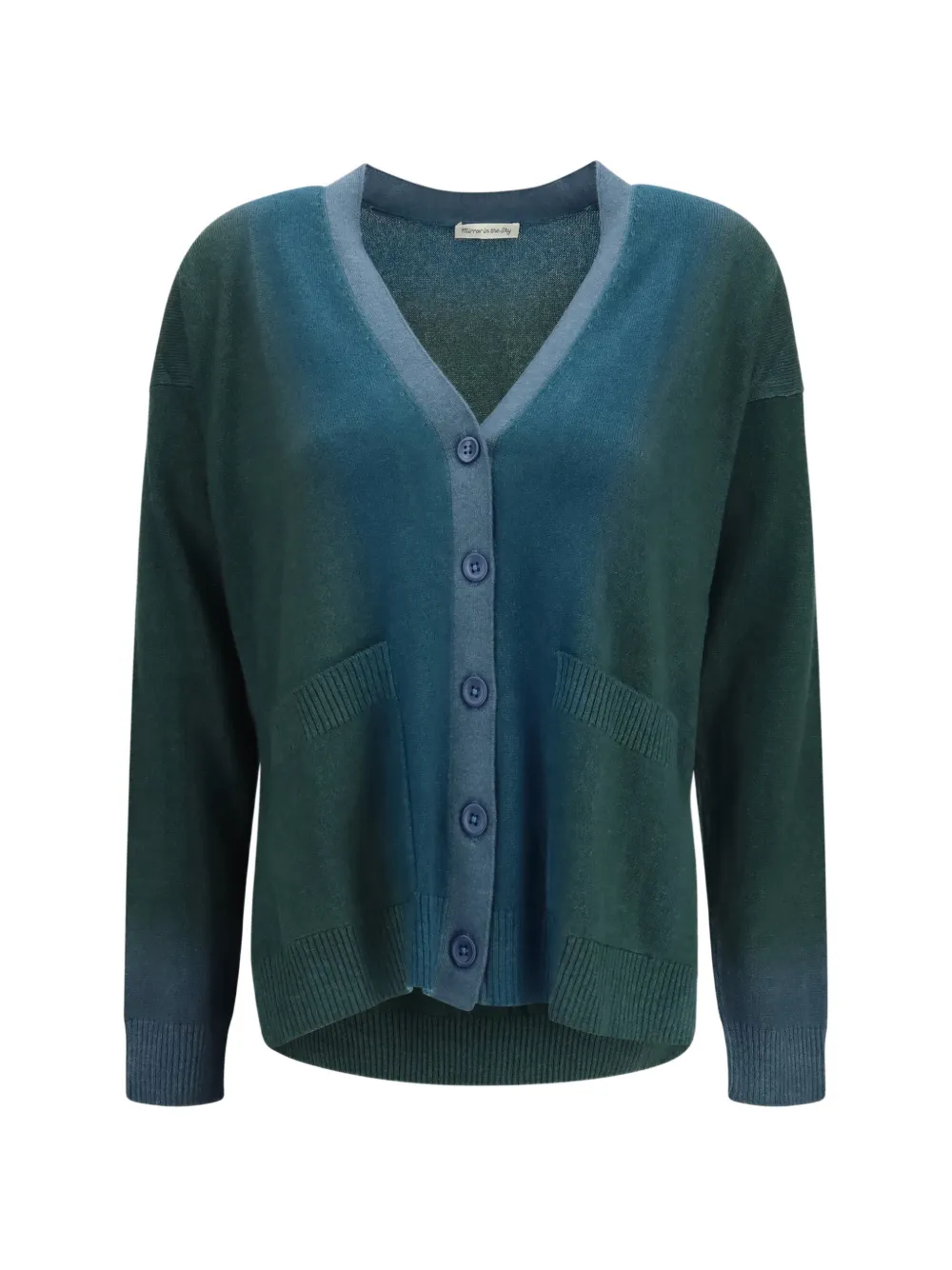 MIRROR IN THE SKY gradient cashmere cardigan - Verde