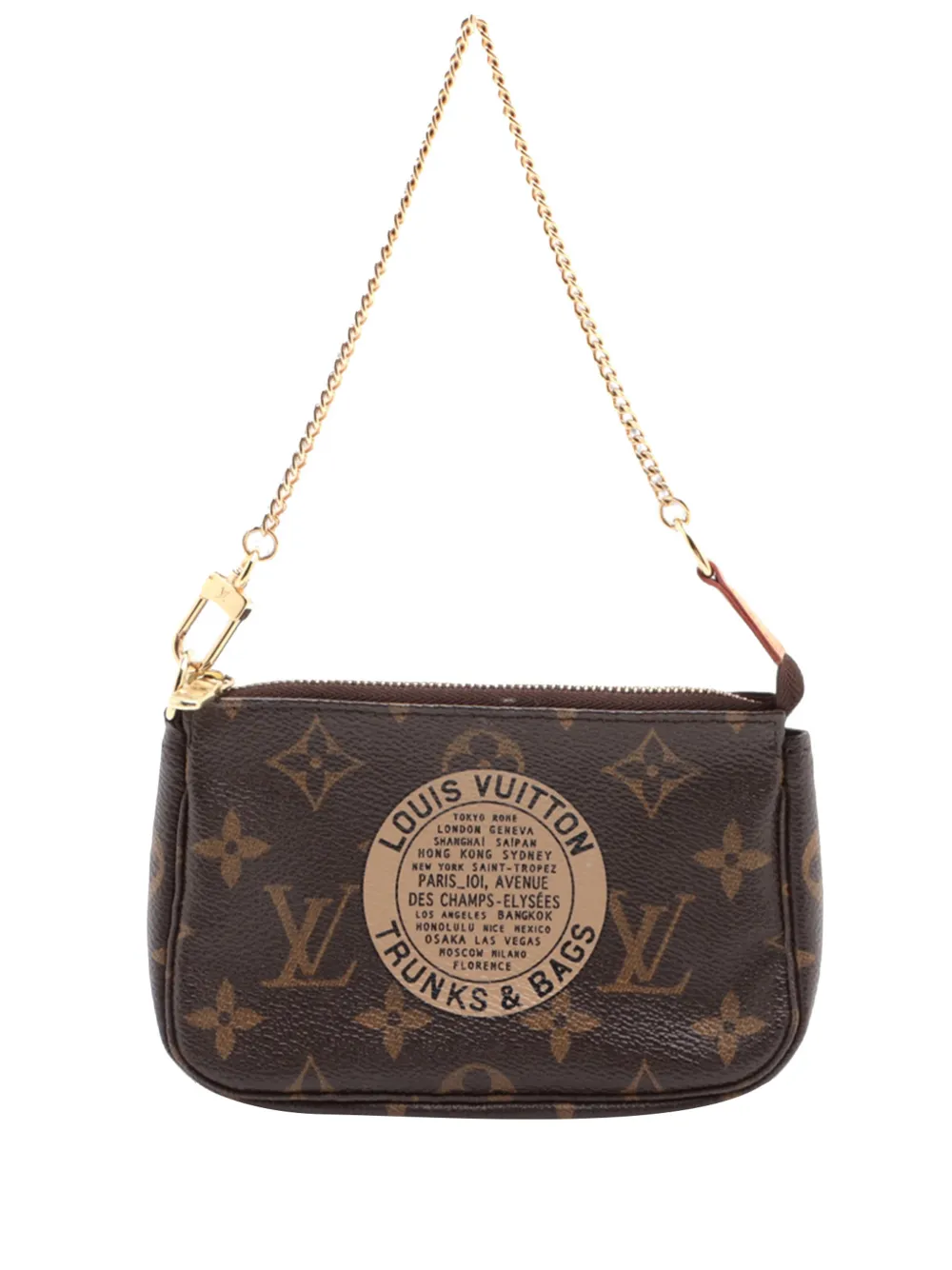 Pre-owned Louis Vuitton 2007 Monogram Trunks And Bags Mini Pochette Accessoires Handbag In Brown