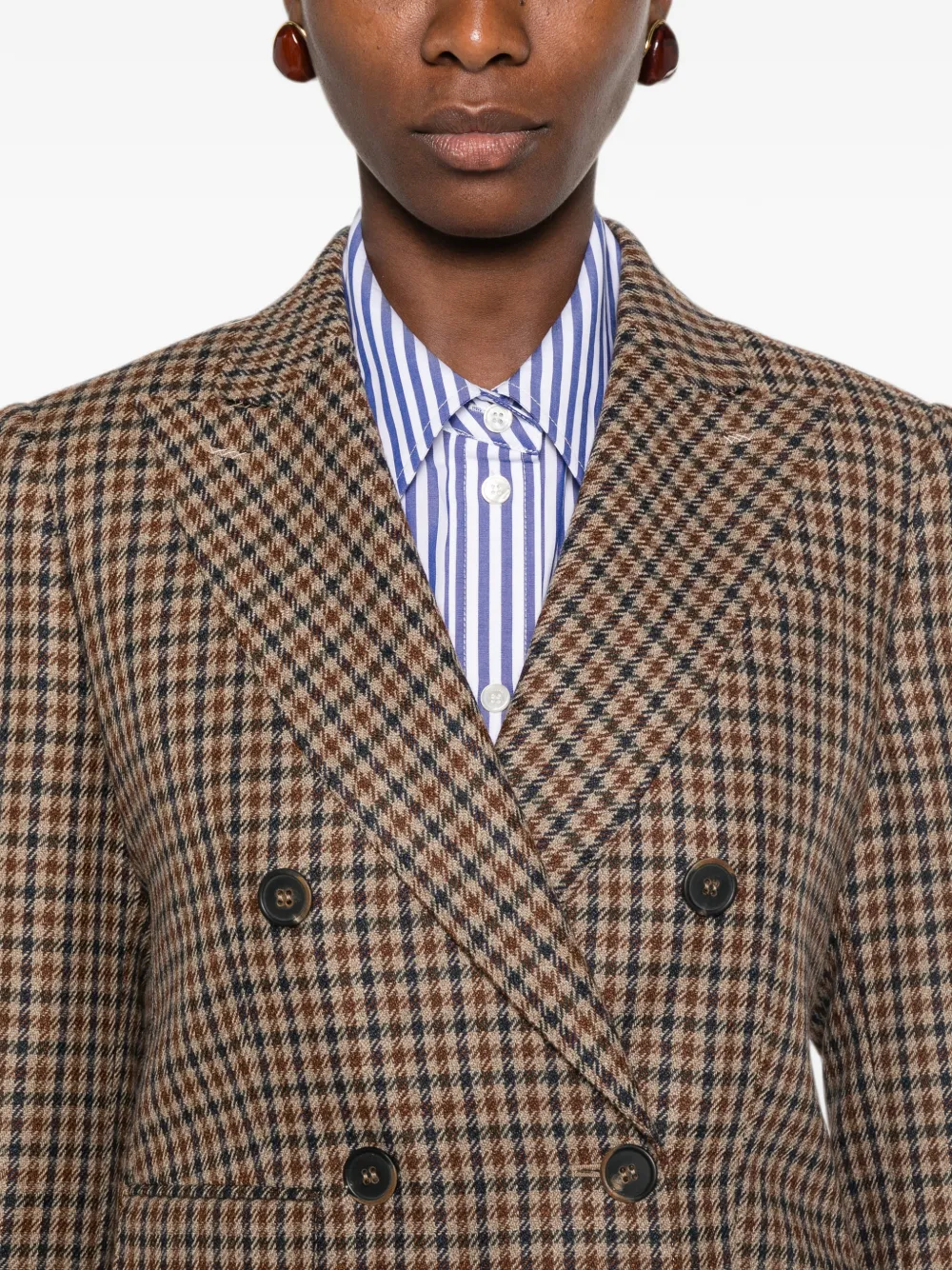 Max Mara Blazer met dubbele rij knopen Bruin
