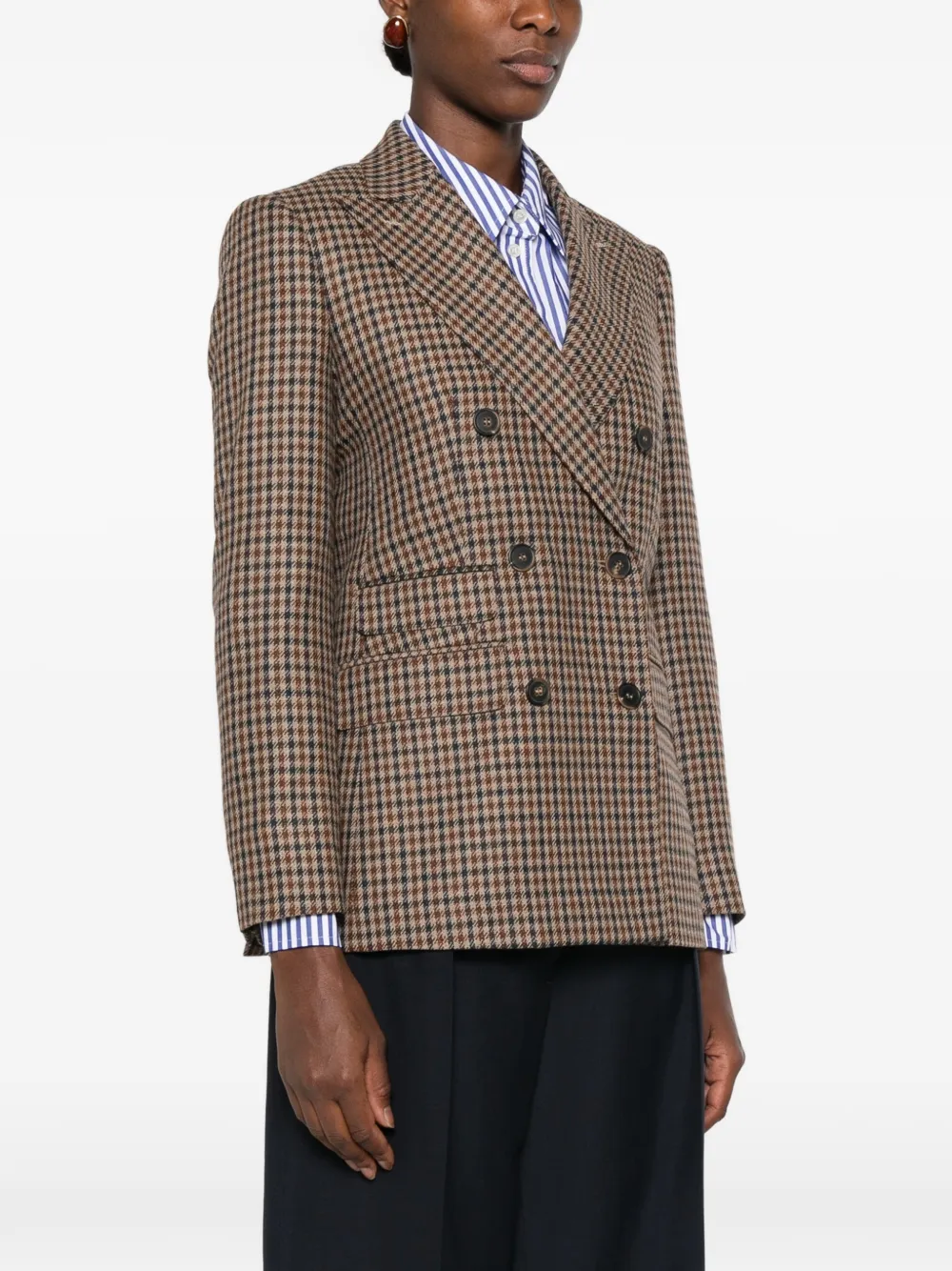 Max Mara Blazer met dubbele rij knopen Bruin