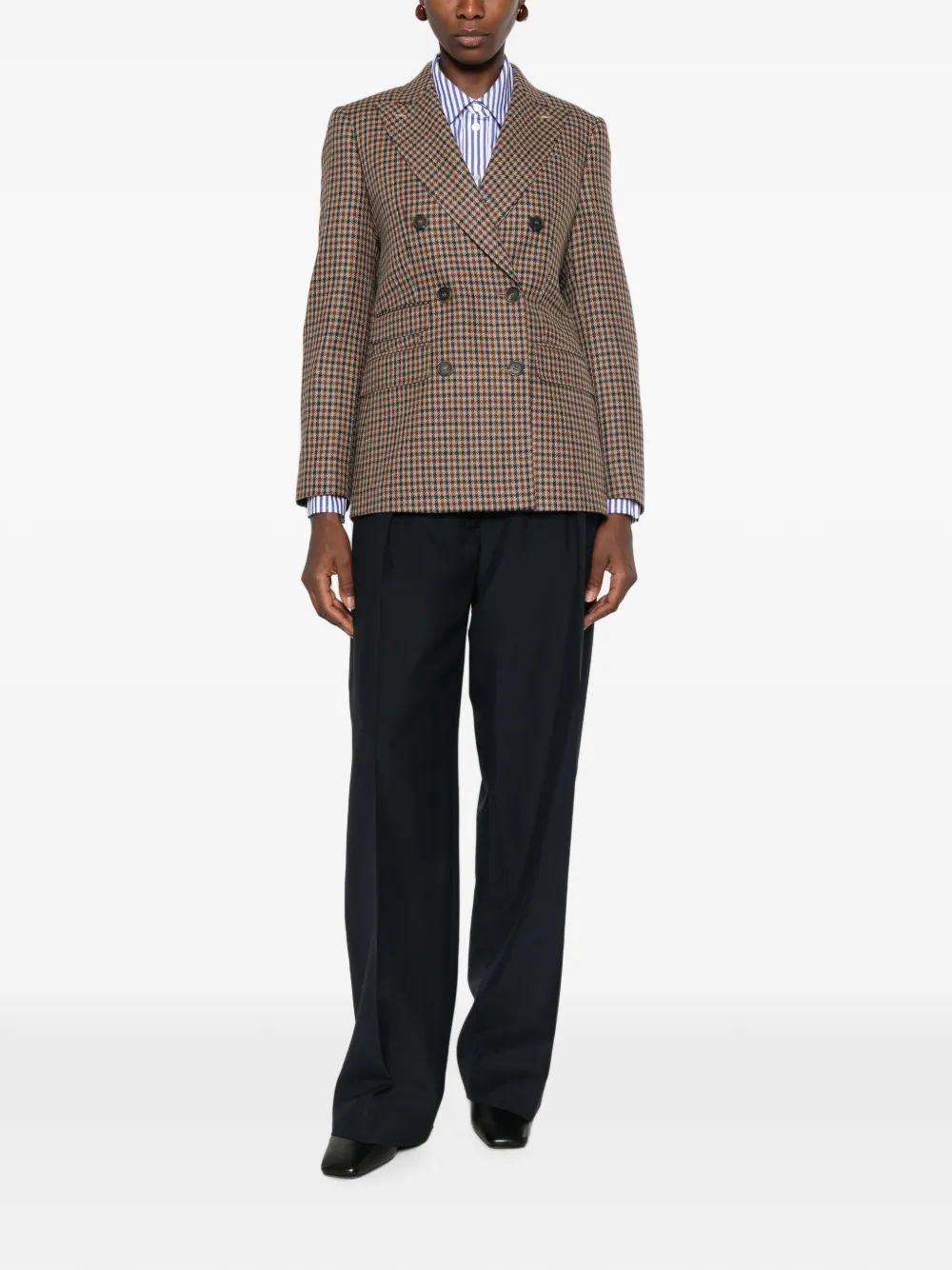 Max Mara Blazer met dubbele rij knopen Bruin