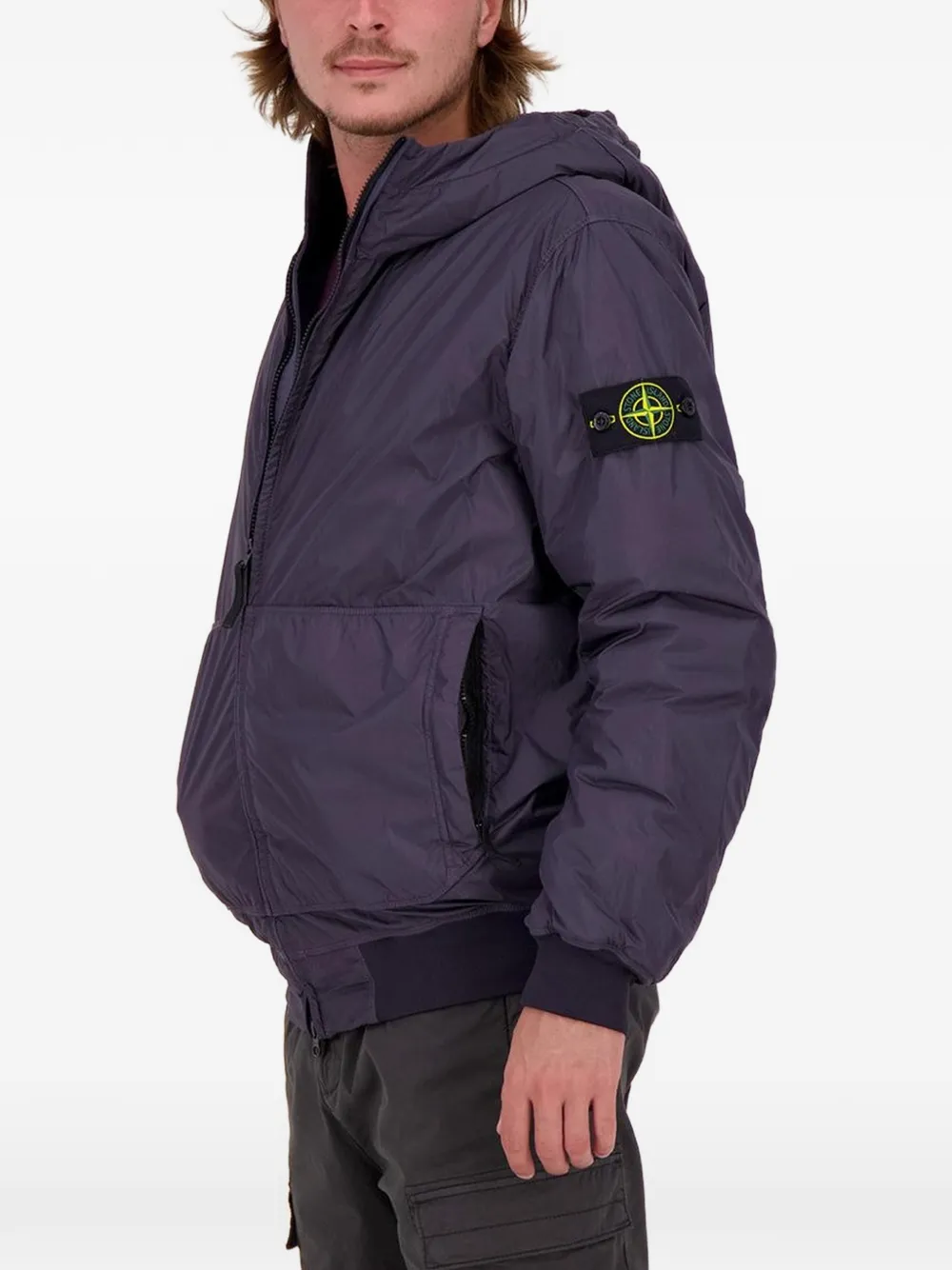 Stone Island Crinkle Reps jack met capuchon Blauw