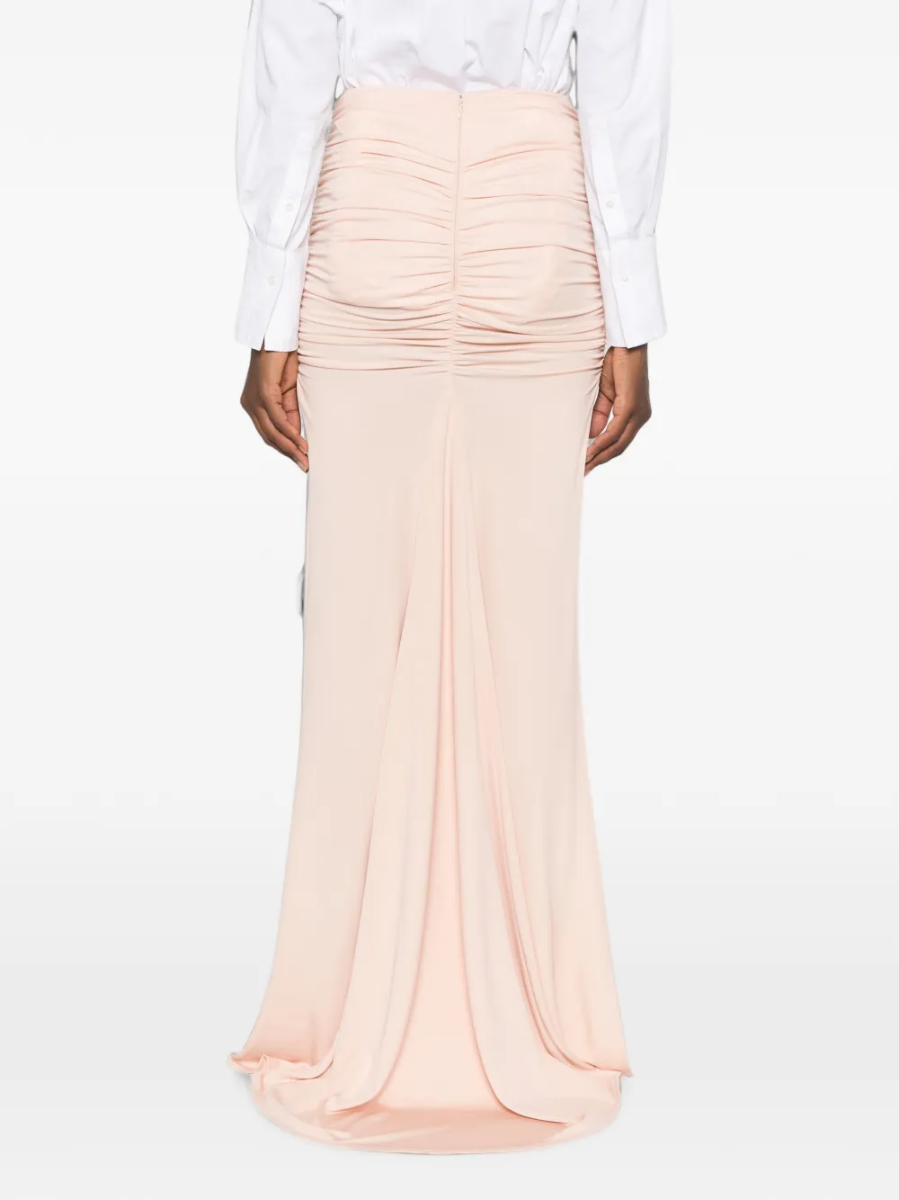 Elisabetta Franchi Crêpe jersey rok met logo Beige