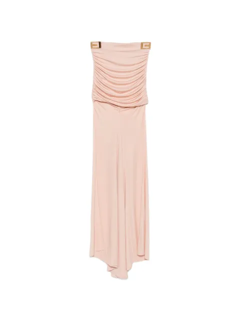 Elisabetta Franchi 로고 장식 주름 비대칭 스커트