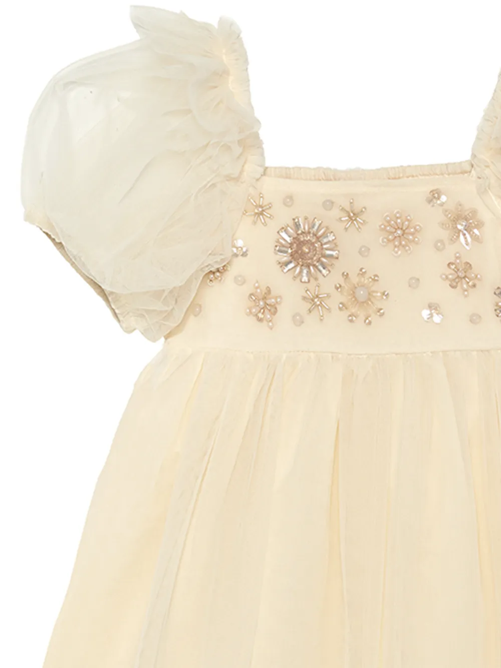 Tutu Du Monde Daffodil Dream tulen jurk verfraaid met kralen Beige
