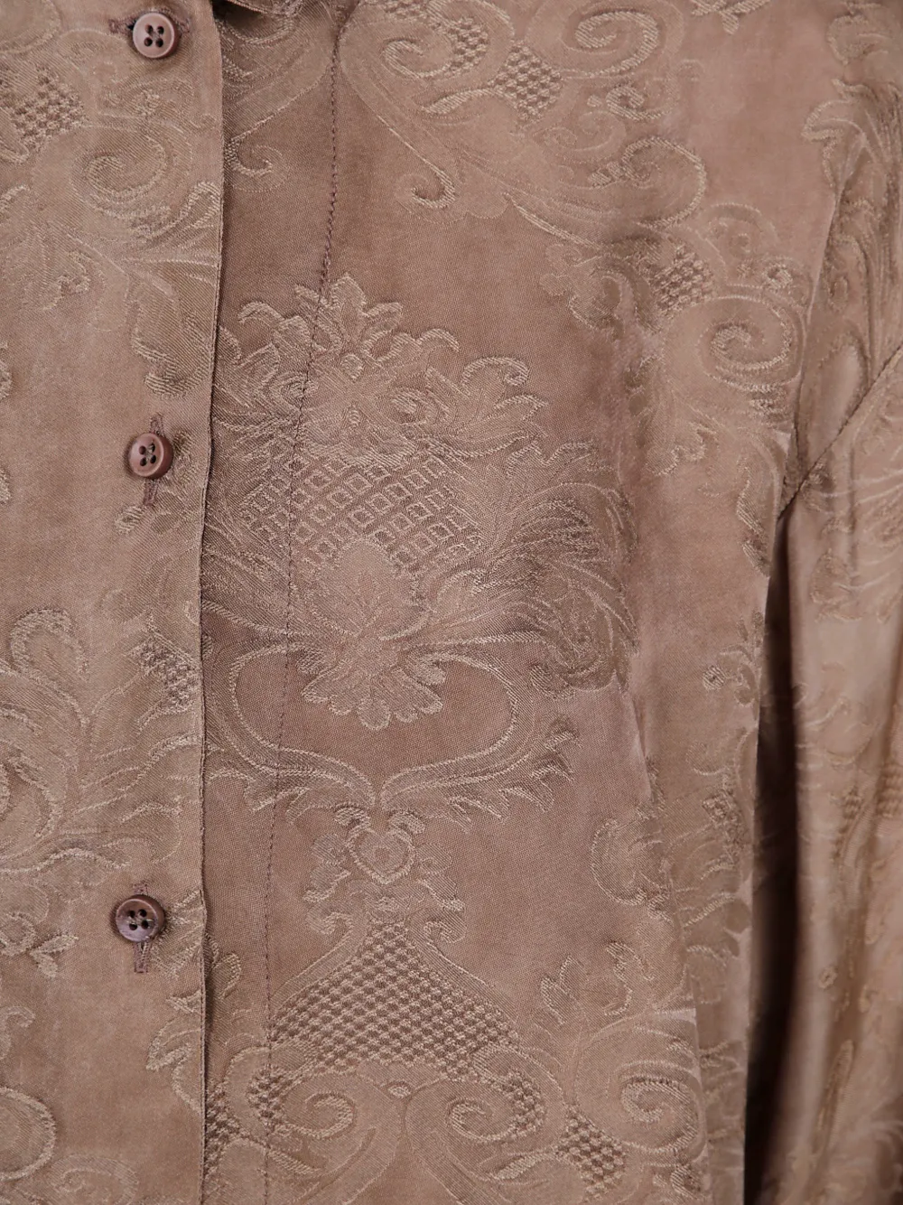 Uma Wang Gesmockte blouse met jacquard Bruin
