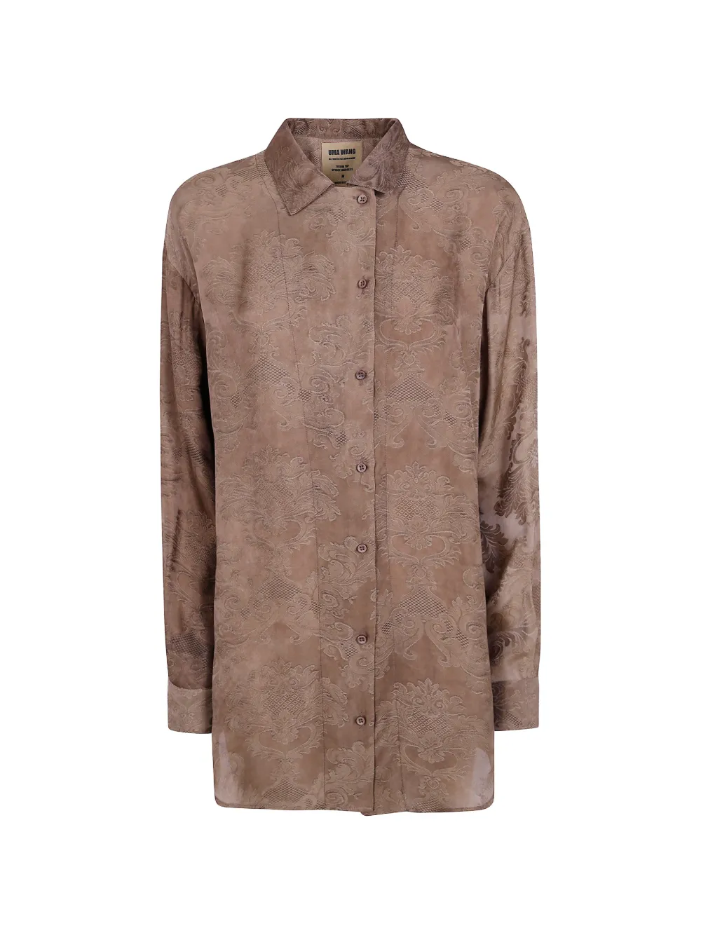 Uma Wang jacquard-woven gathered shirt - Braun