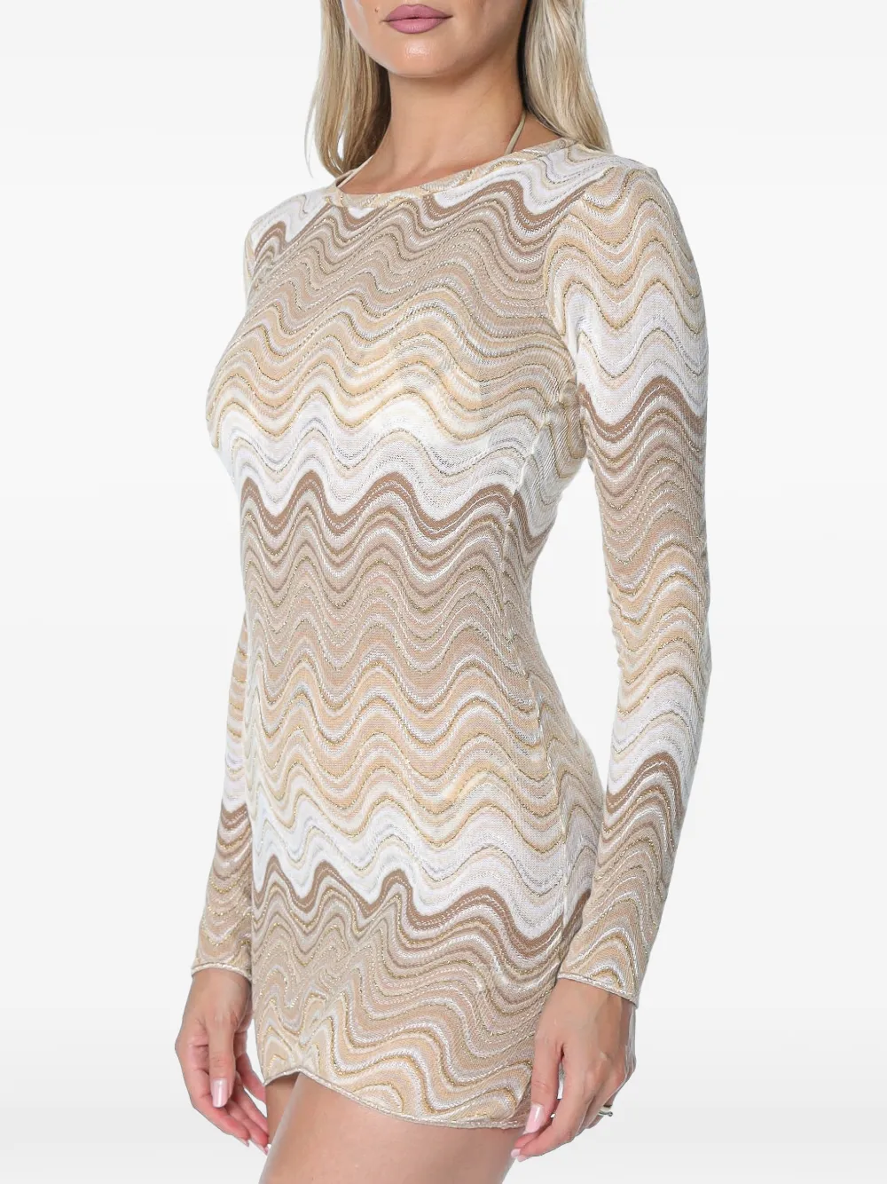 MC2 Saint Barth Imany korte jurk van degradé raschel stof Beige