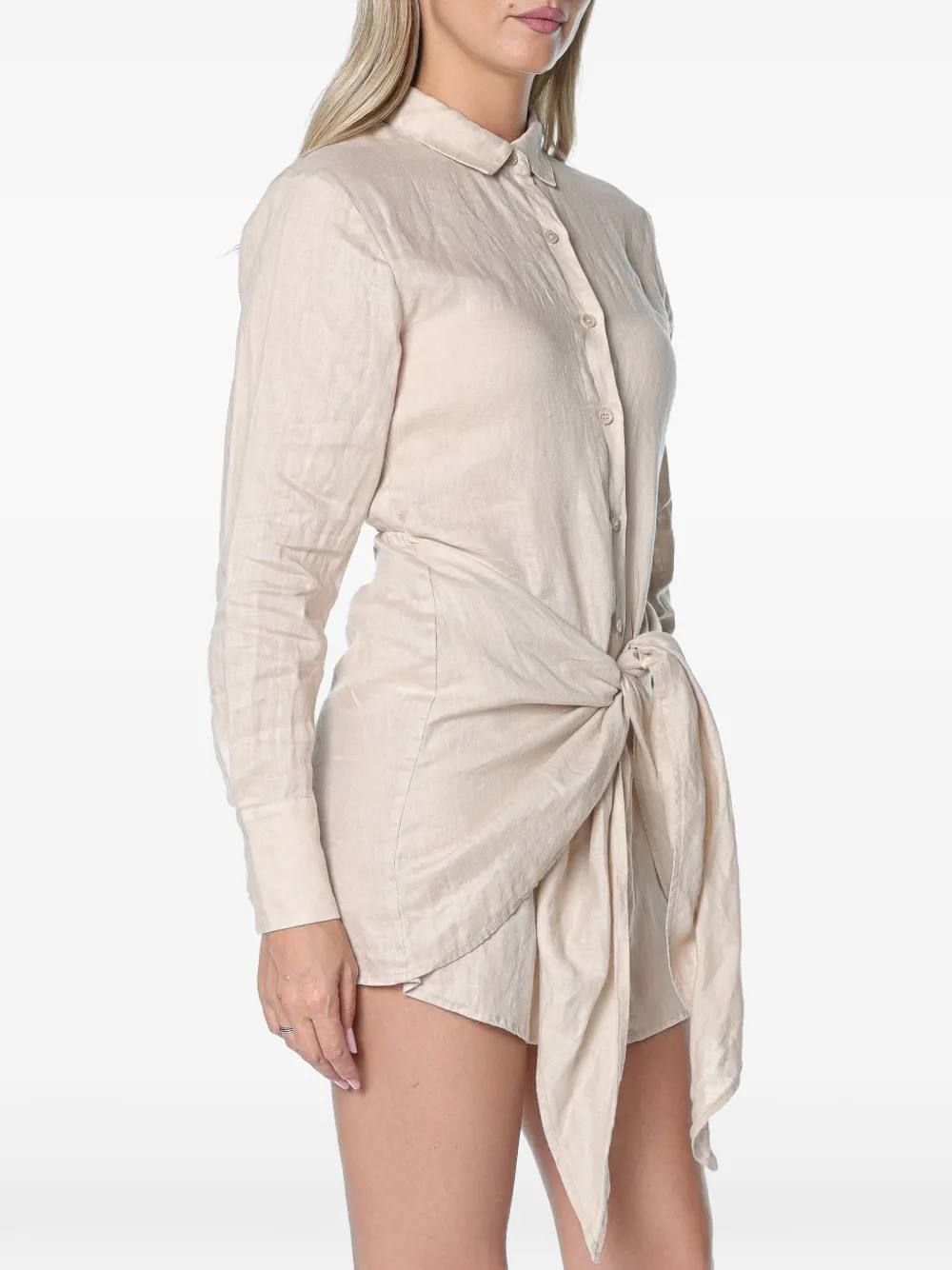 MC2 Saint Barth Ravi mini-jurk van beige linnen