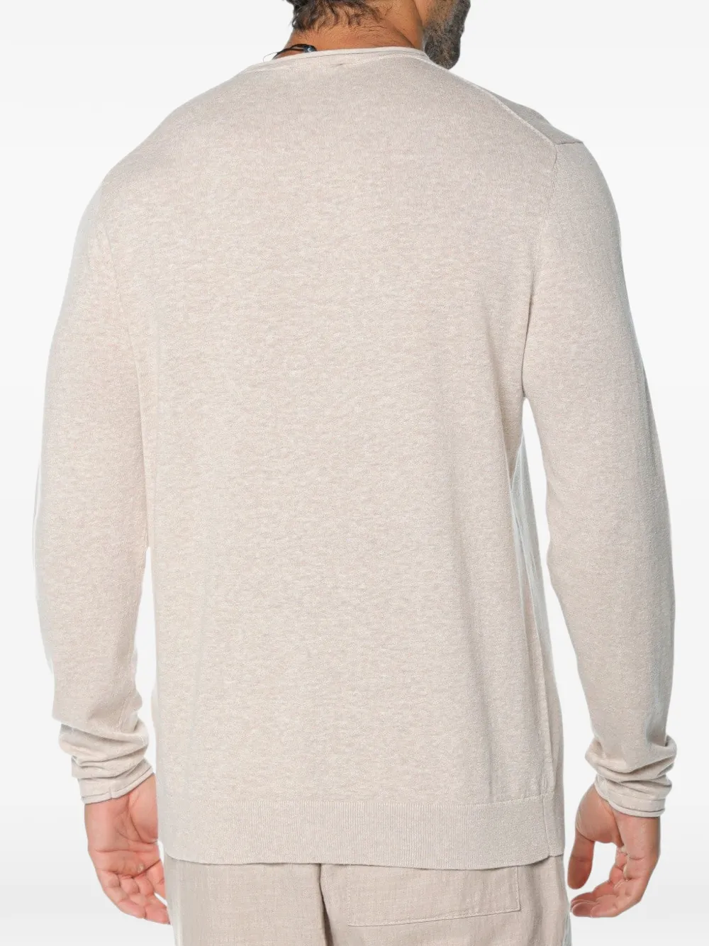 Ted Baker Trui met ronde hals en rolrand Beige