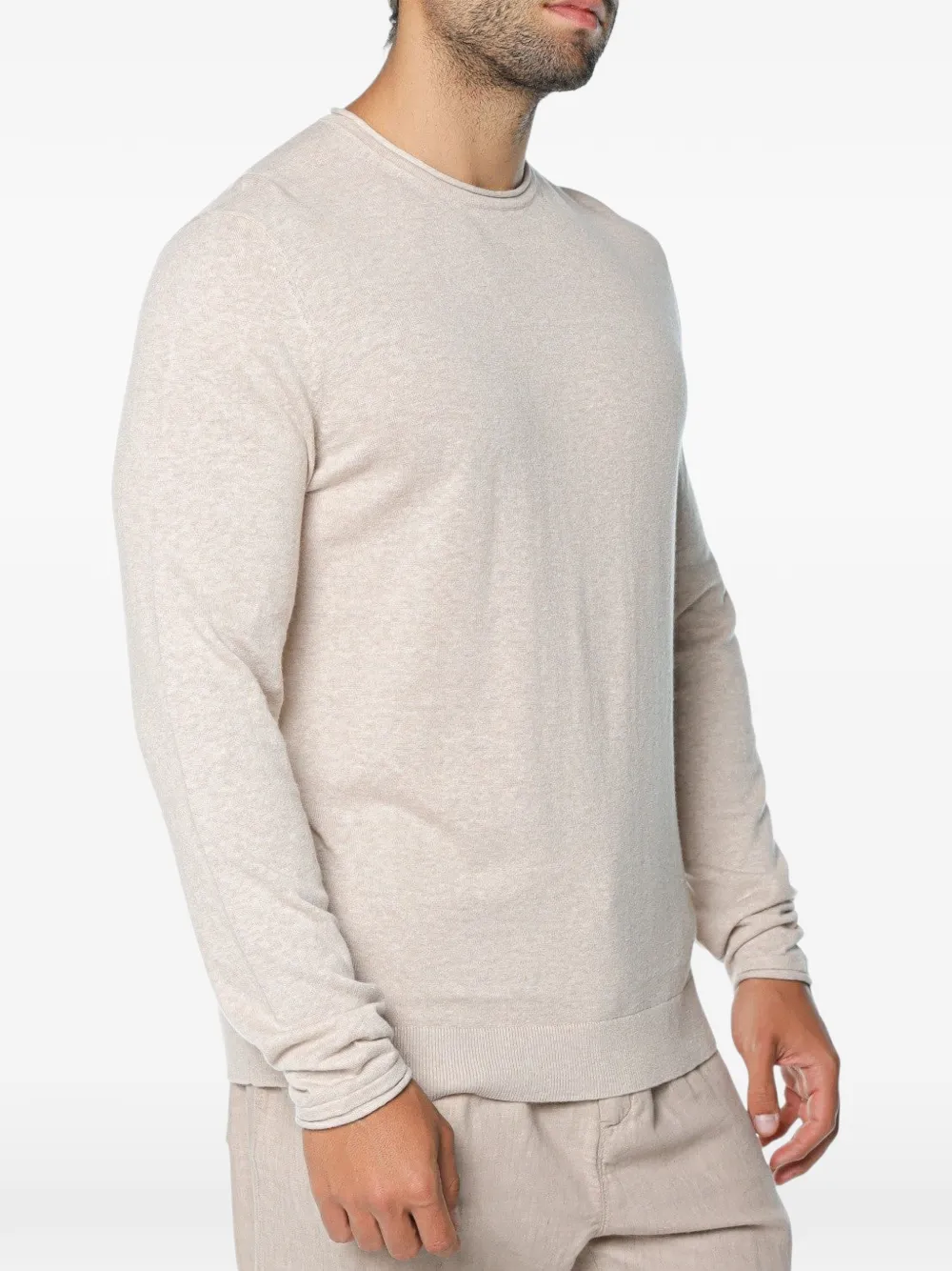 Ted Baker Trui met ronde hals en rolrand Beige