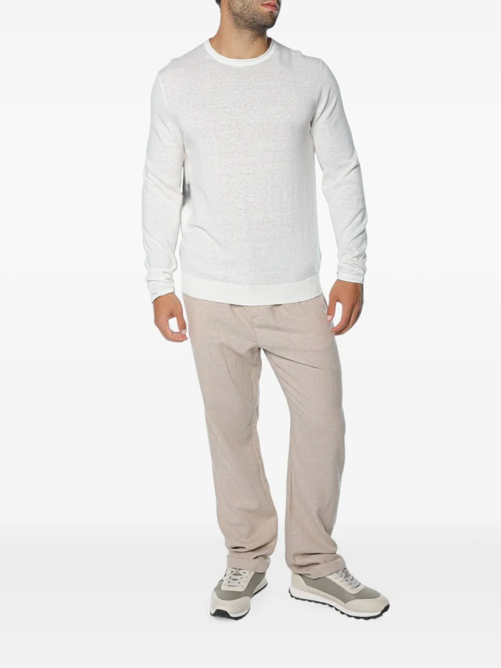 Ted Baker Yaen trui met ronde hals en rolrand Wit