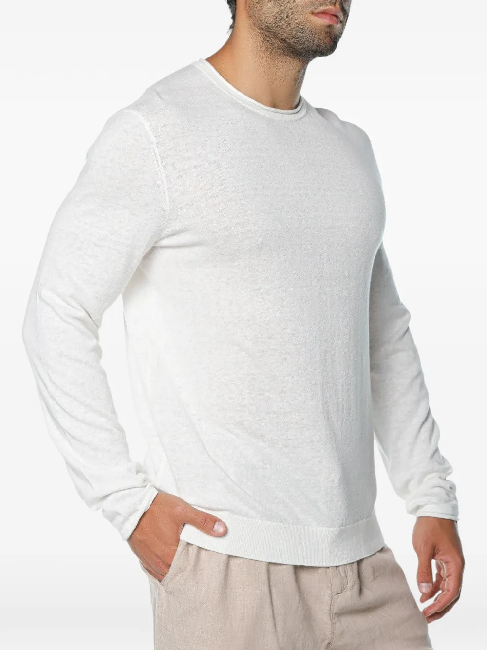 Ted Baker Yaen trui met ronde hals en rolrand Wit
