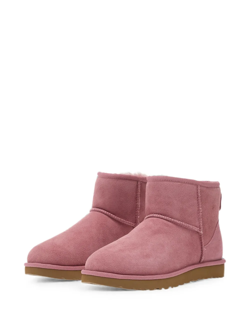 UGG Classic Mini II shearling-lined suede ankle boots Roze