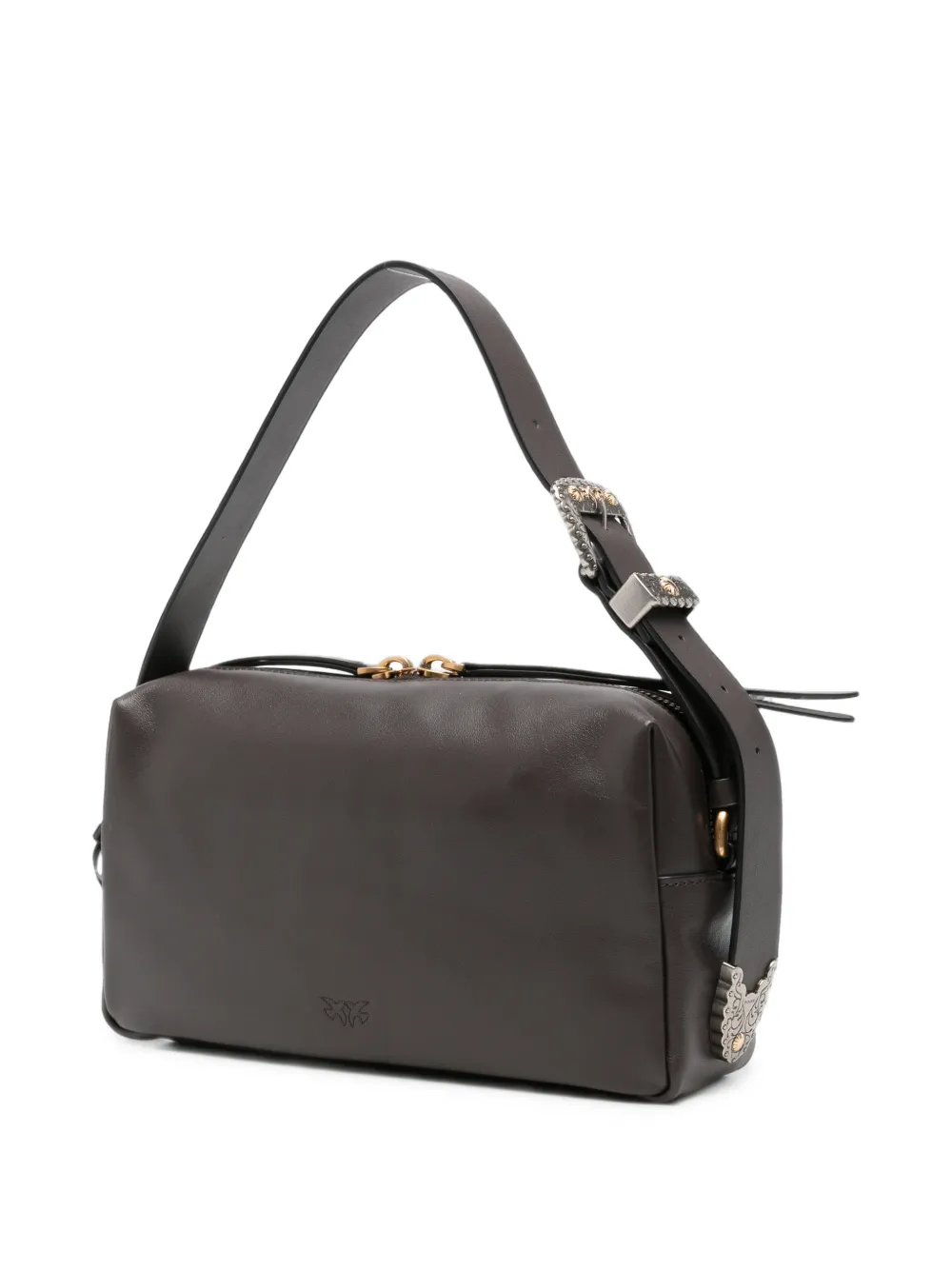 PINKO Love Birds leren schoudertas Bruin