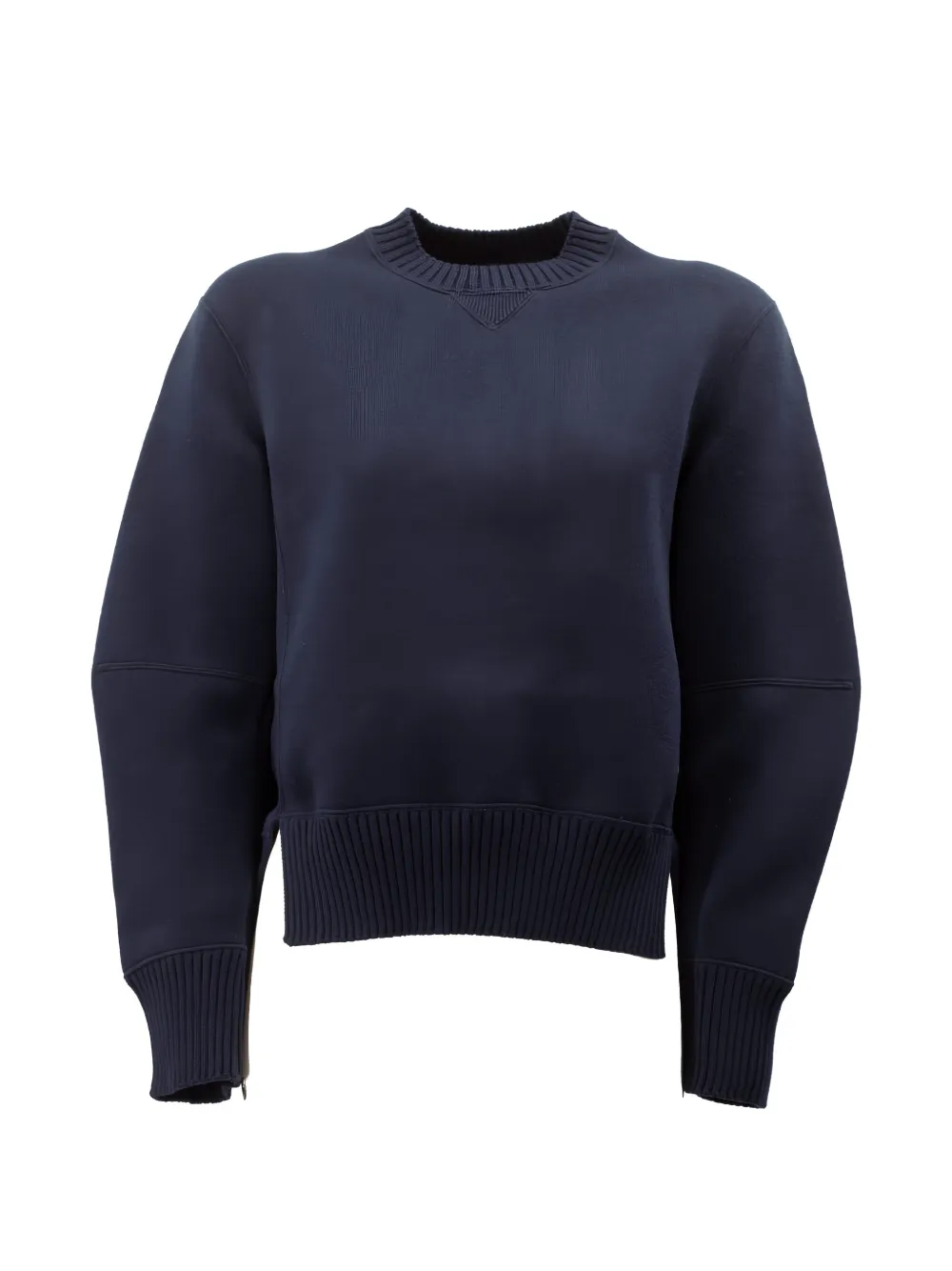 sacai pleated-back panelled sweater - Blau