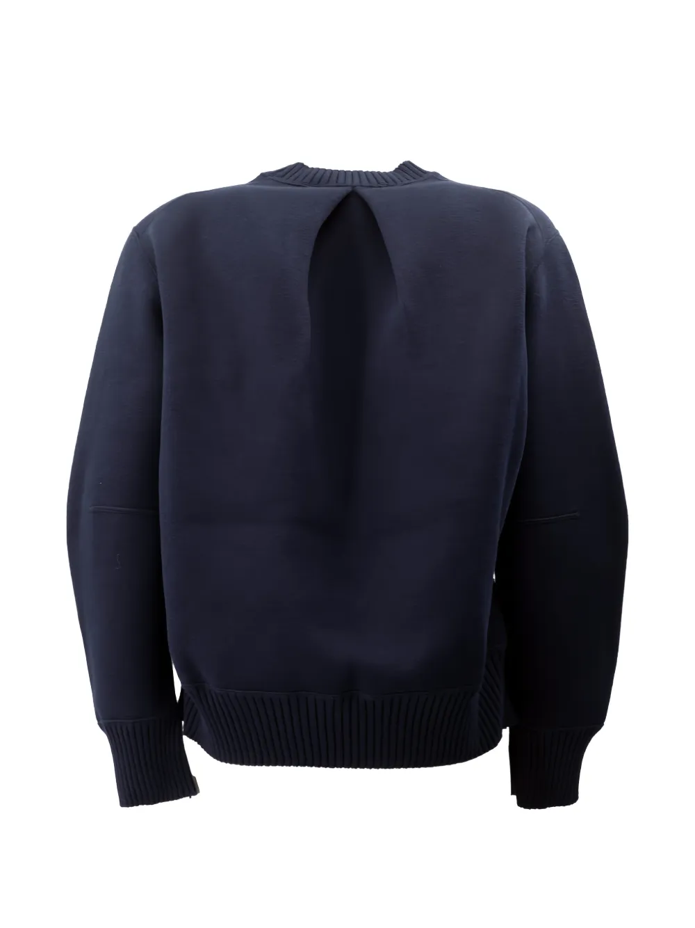 sacai Trui met geplooide achterkant en vlakken Blauw