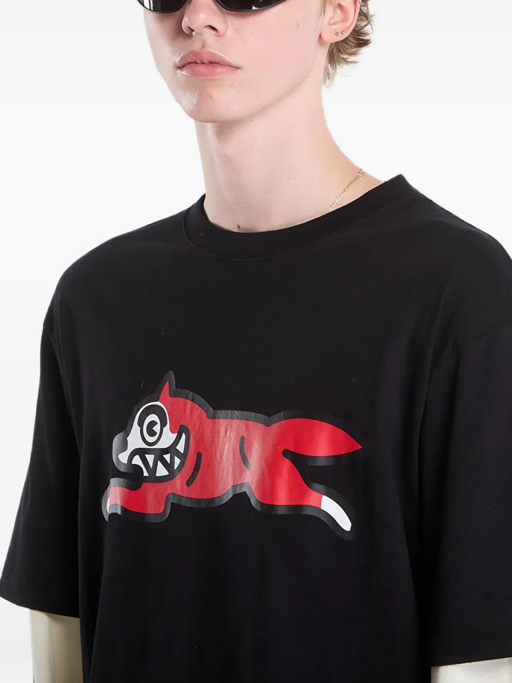 Billionaire Boys Club Ice Cream Running Dog layered long-sleeveT-shirt Zwart