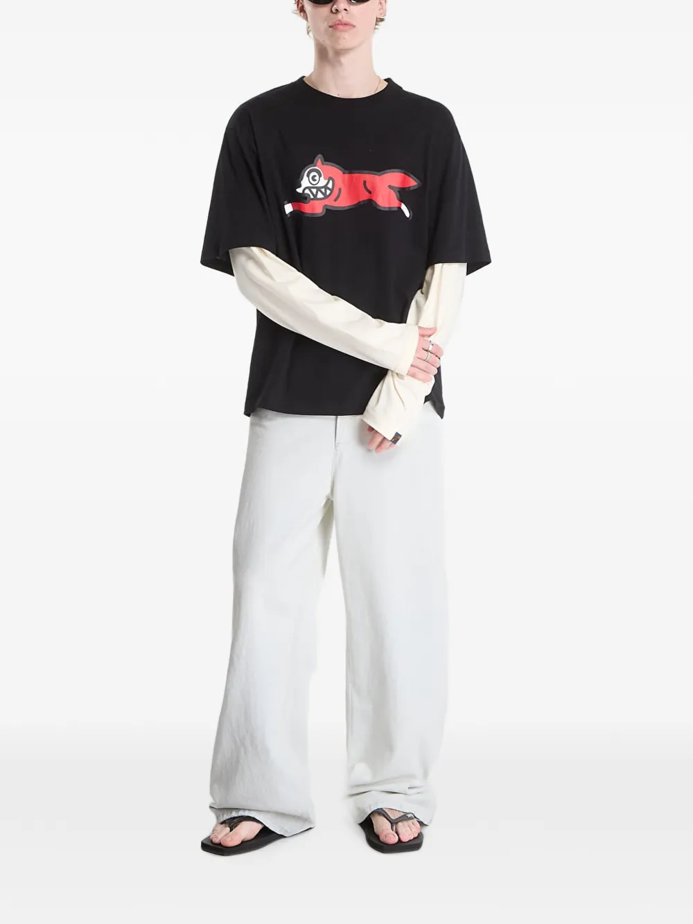 Billionaire Boys Club Ice Cream Running Dog layered long-sleeveT-shirt Zwart