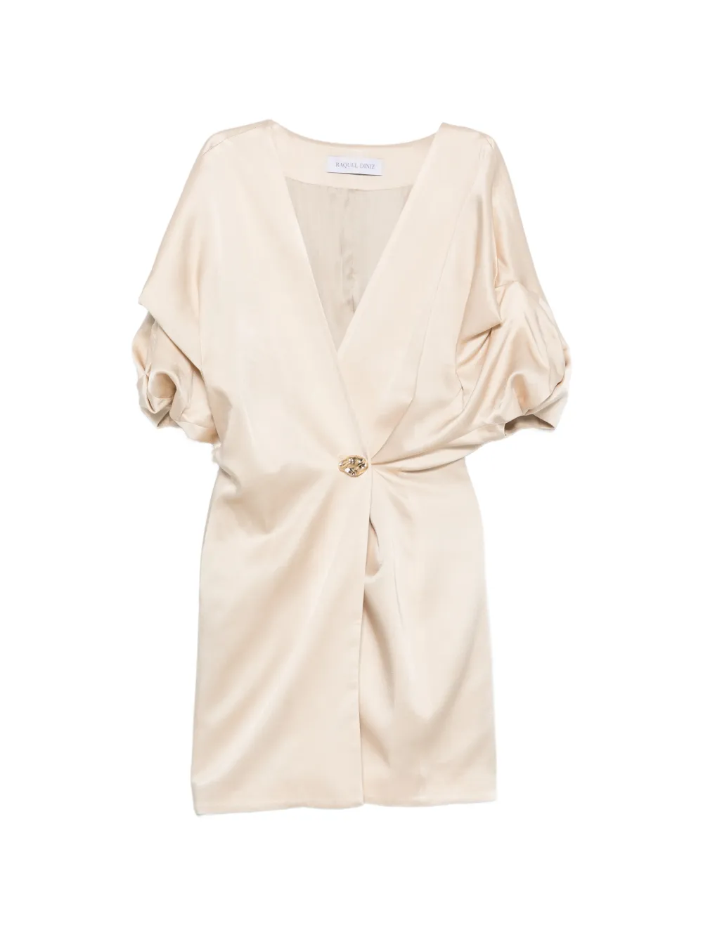 Raquel Diniz Anastasia button-detail V-neck mini dress - Toni neutri