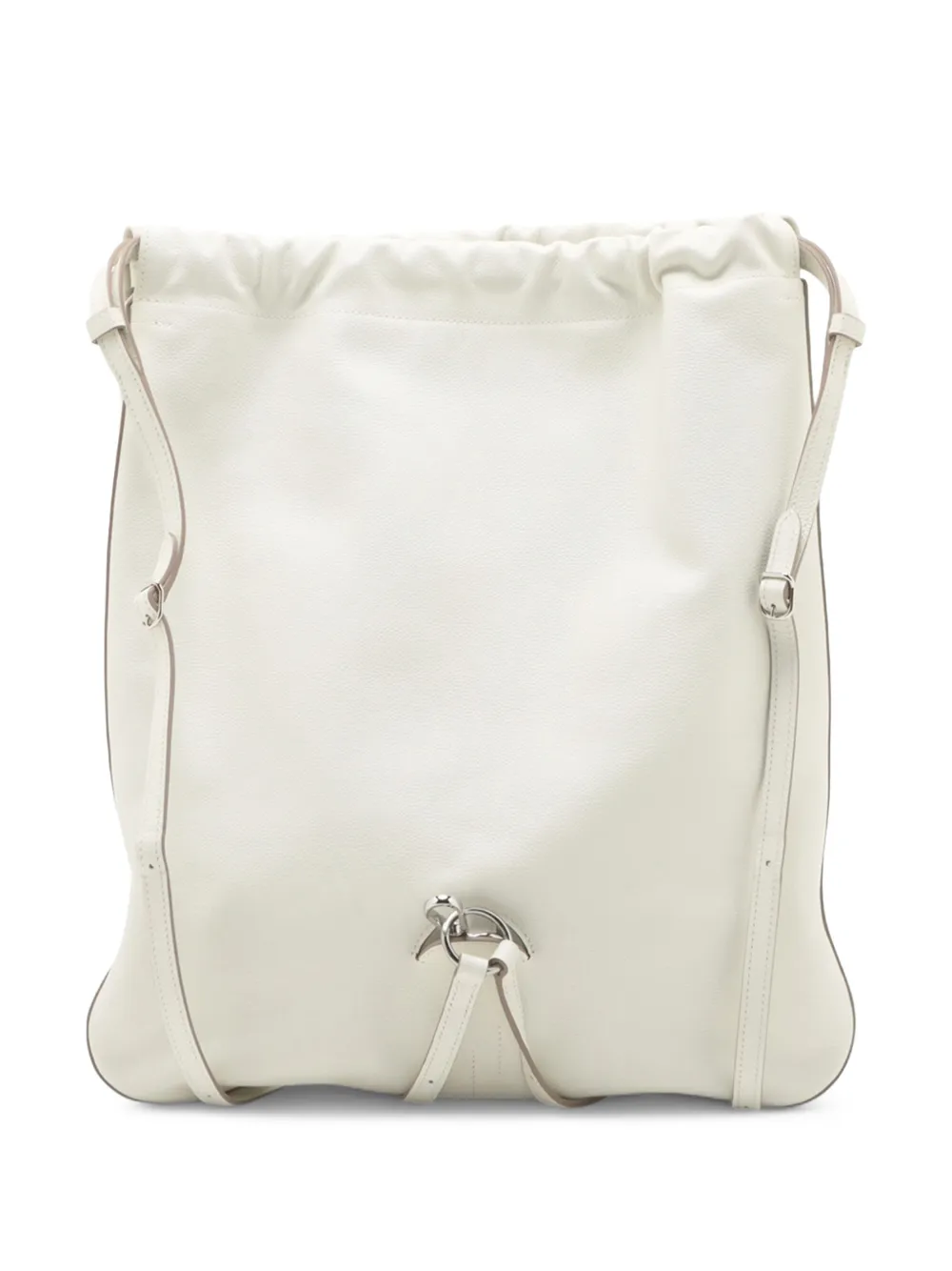 Pre-owned Hermes 2000-2026 Evercolor Bridado Backpack In White