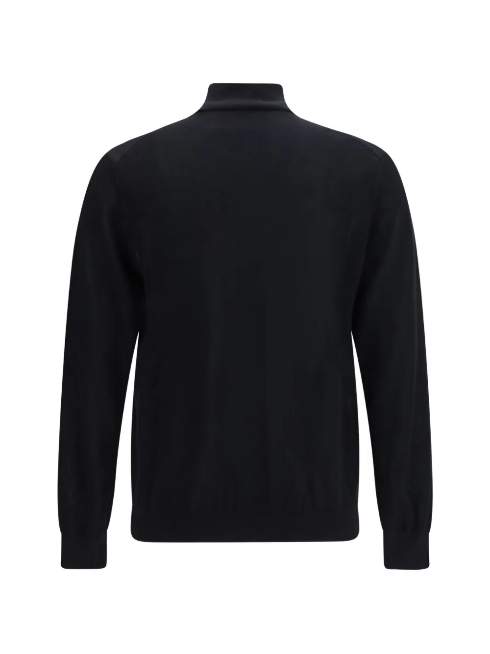 Giorgio Armani Jersey gebreide trui met hoge hals Zwart