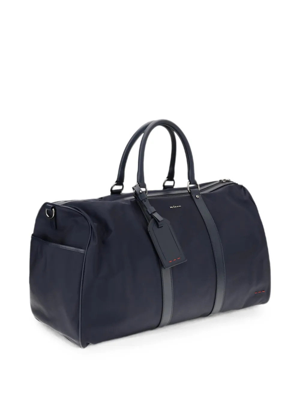 Kiton Reistas met logoplakkaat en leren afwerking Blauw