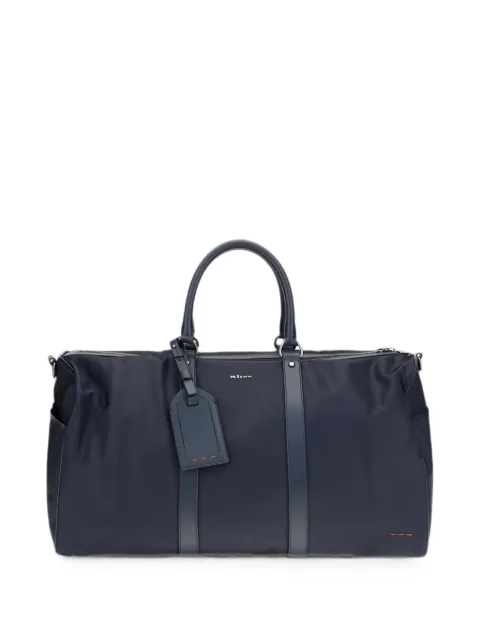 Kiton شنطة رحلات بأطراف جلد وببروش شعار الماركة