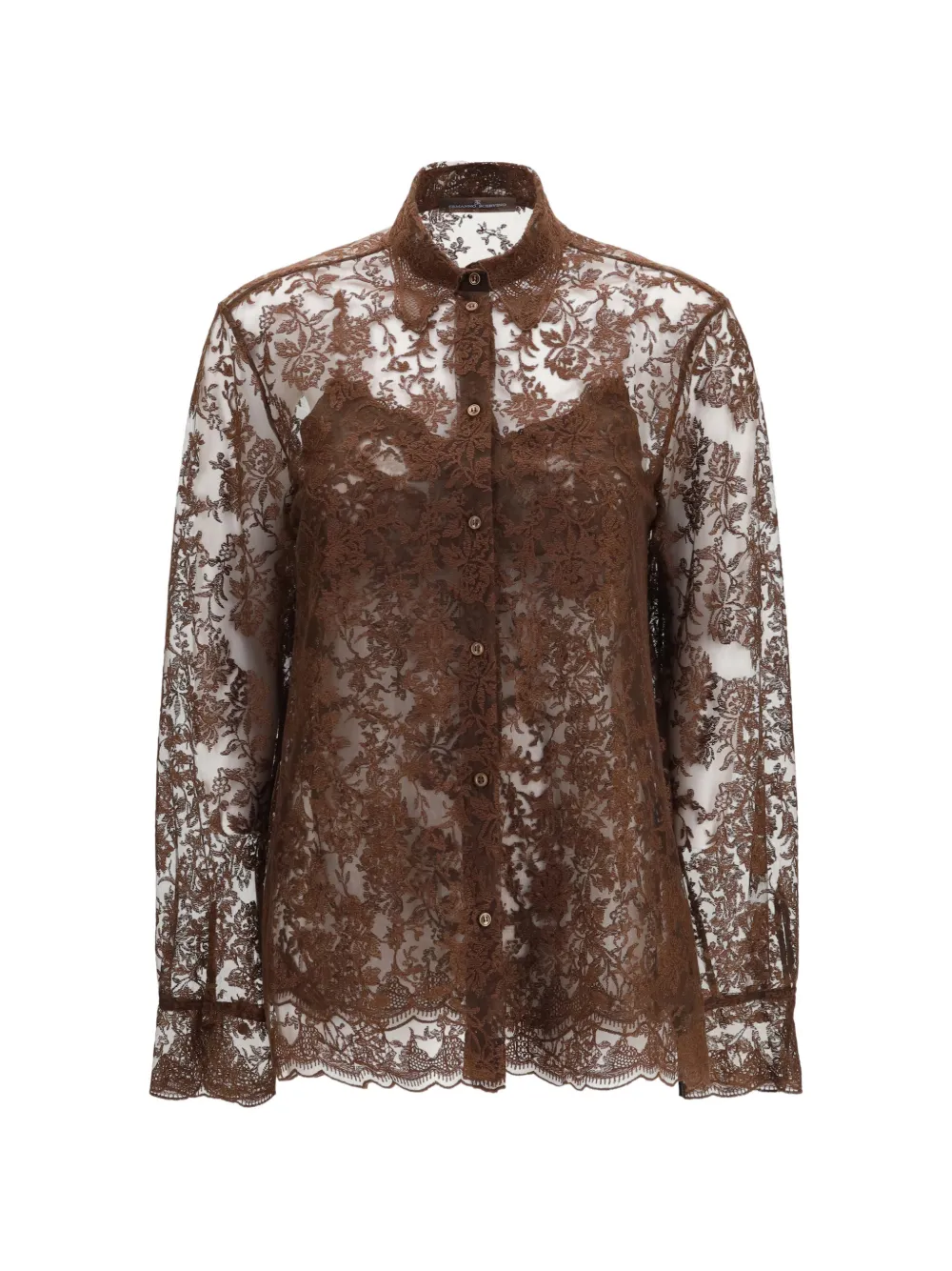 Ermanno Scervino embroidered lace blouse - Marrone