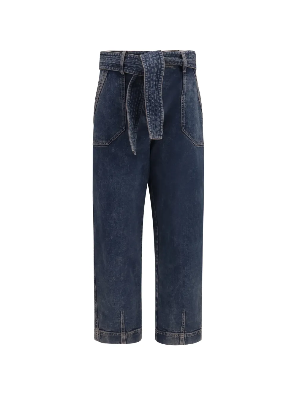 Giorgio Armani high-waisted belted jeans - Blau