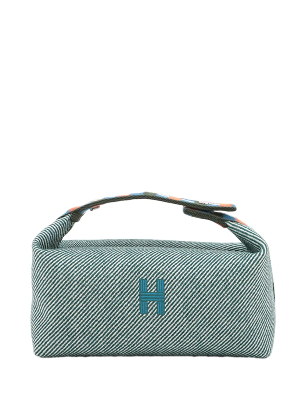 Hermès Pre-Owned 2010-2026 Small Wool Bride A Brac H Natte Case vanity bag - Blue