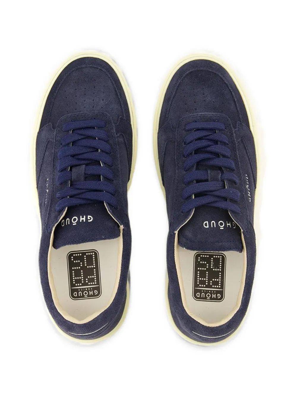 GHŌUD logo-embroidered suede sneakers Blauw