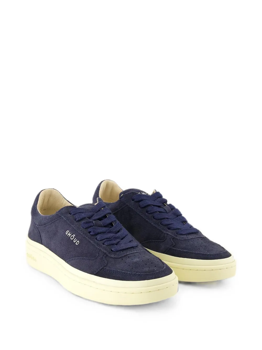 GHŌUD logo-embroidered suede sneakers Blauw