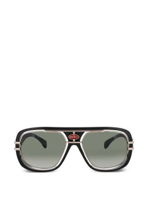 Bugatti pilot-frame logo-plaque sunglasses