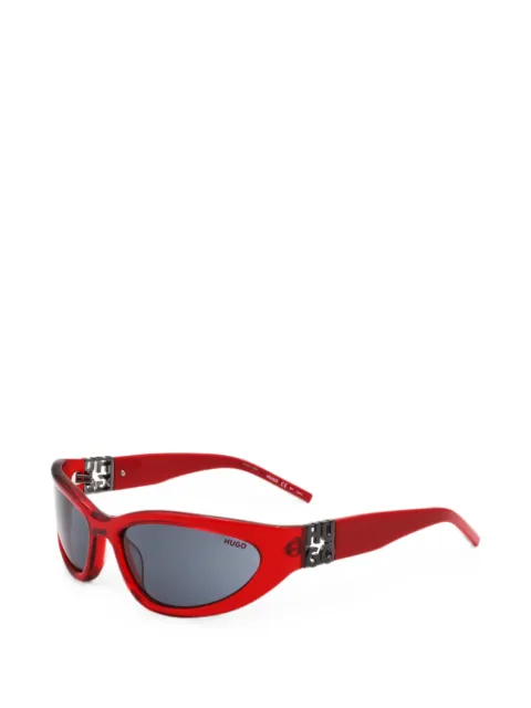 BOSS red-acetate optical frames with 3D monogram