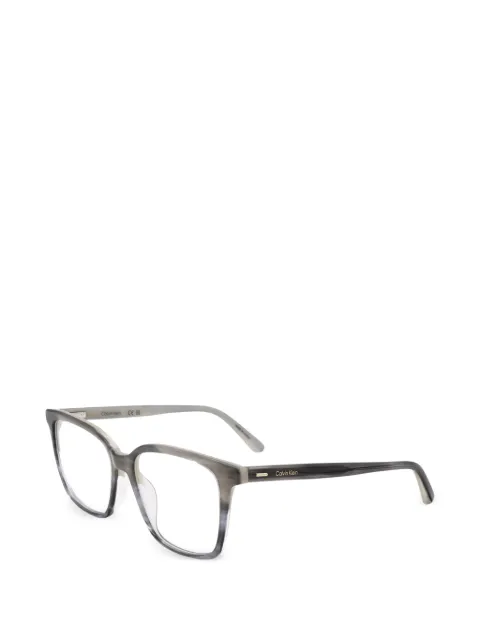 Calvin Klein striped square-frame glasses