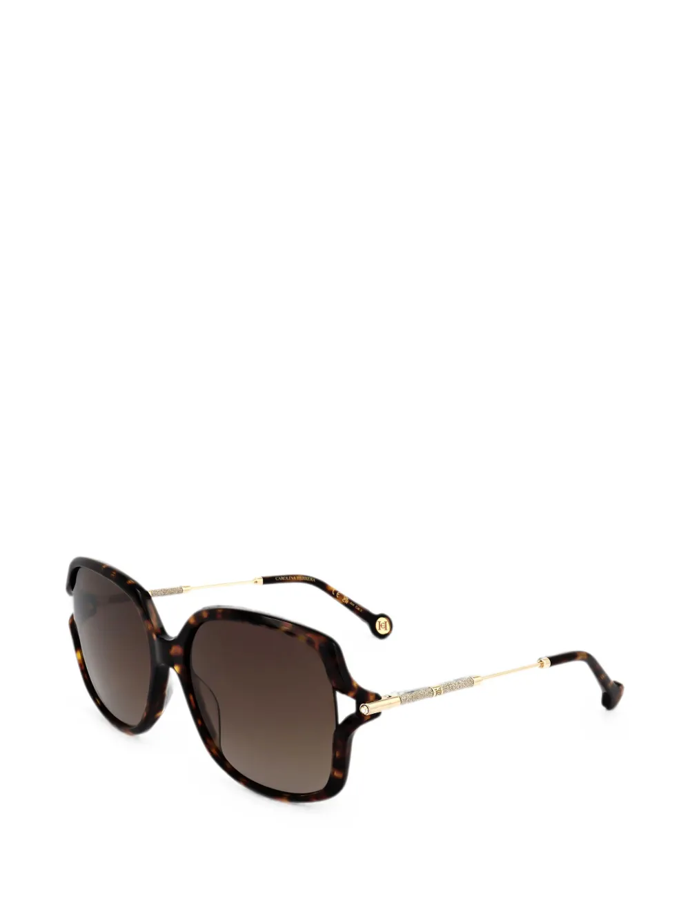 Carolina Herrera Occhiali da sole geometrici tartarugati - Marrone