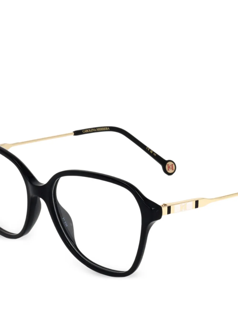 Carolina Herrera Bril met geometrisch montuur Zwart