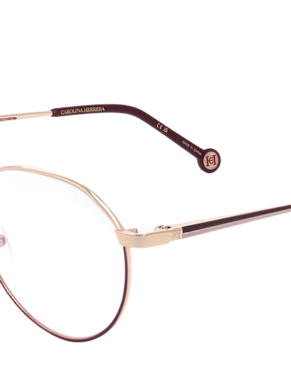 Carolina Herrera Bril met rond montuur Goud