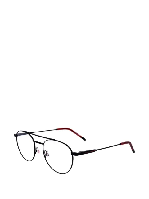 BOSS double-bridge pilot-frame glasses