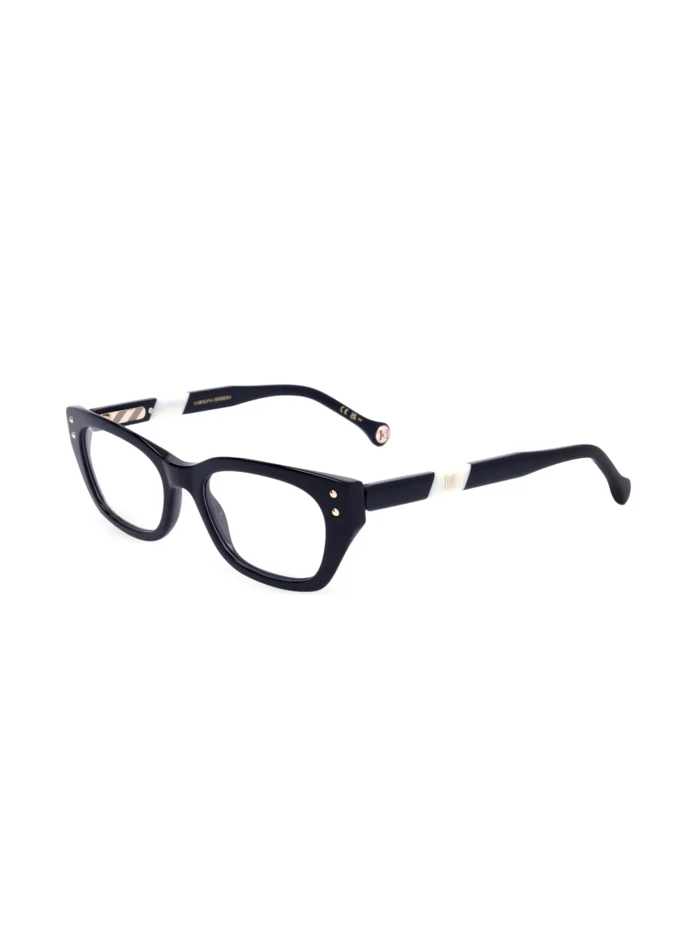 Carolina Herrera Cat-Eye-Brille mit Logo-Schild - Schwarz