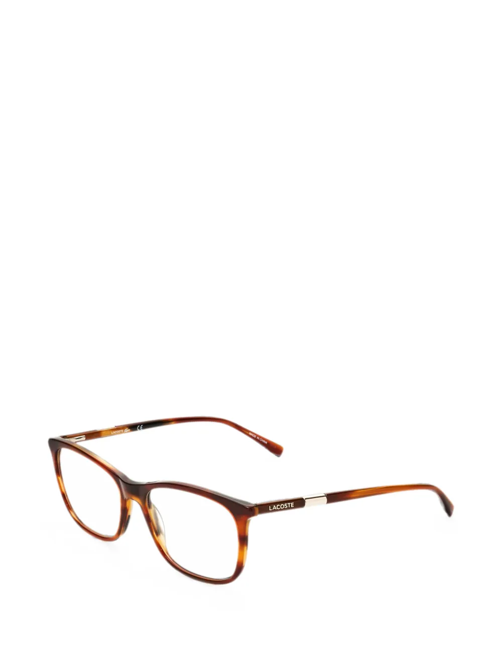 Lacoste tortoiseshell-effect rectangle-frame glasses - Braun
