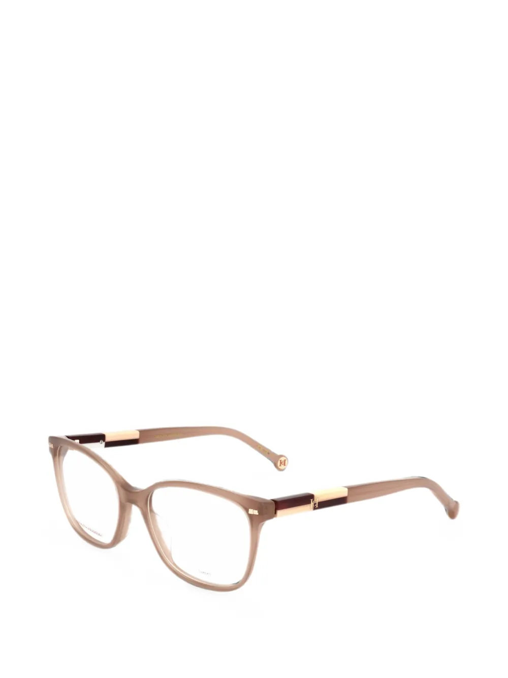 Carolina Herrera Eckige Brille mit Logo - Nude