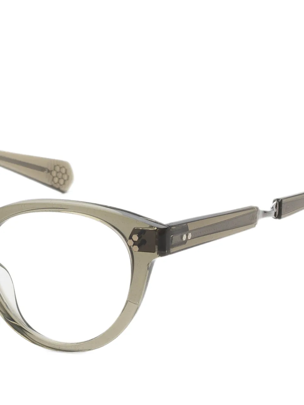 Garrett Leight Audrey bril met rond montuur Groen