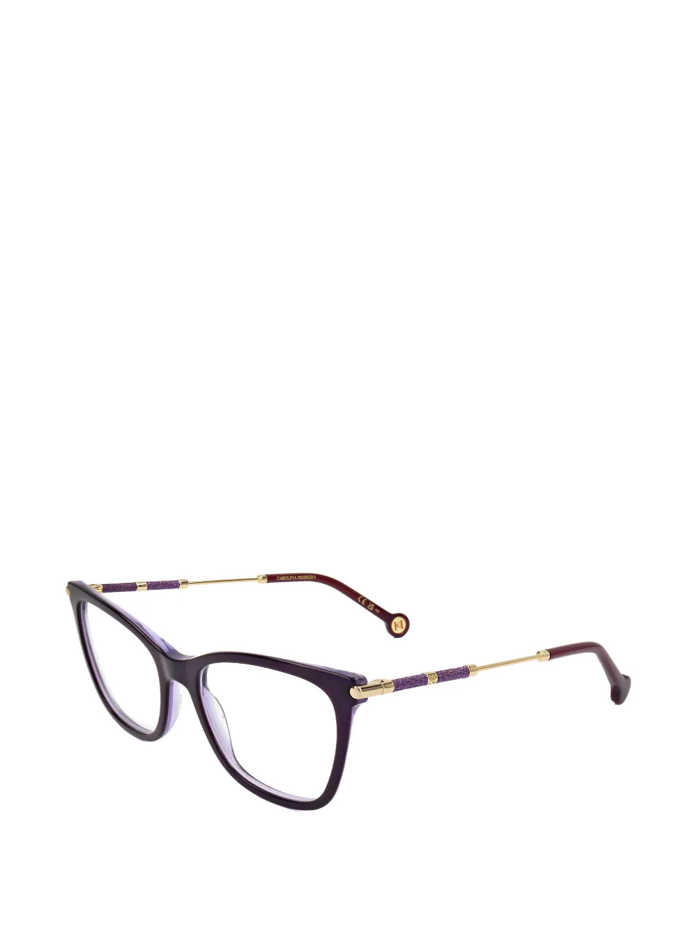 Carolina Herrera Occhiali cat-eye con glitter - Viola